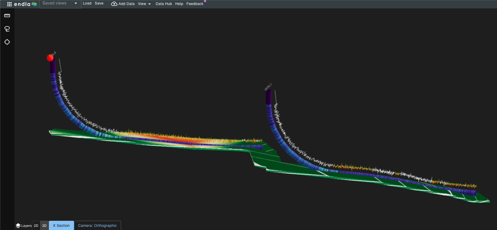 The immersive cross section allows quick creation of slices of the subsurface.